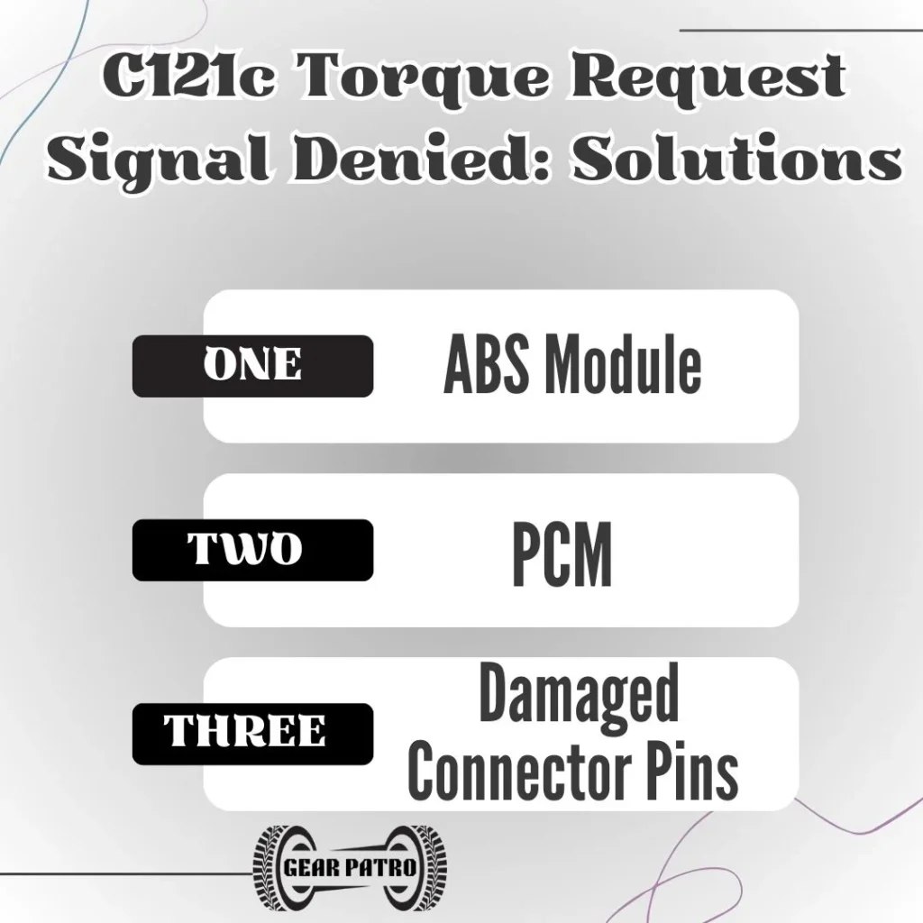 C121c Torque Request Signal Denied Solutions