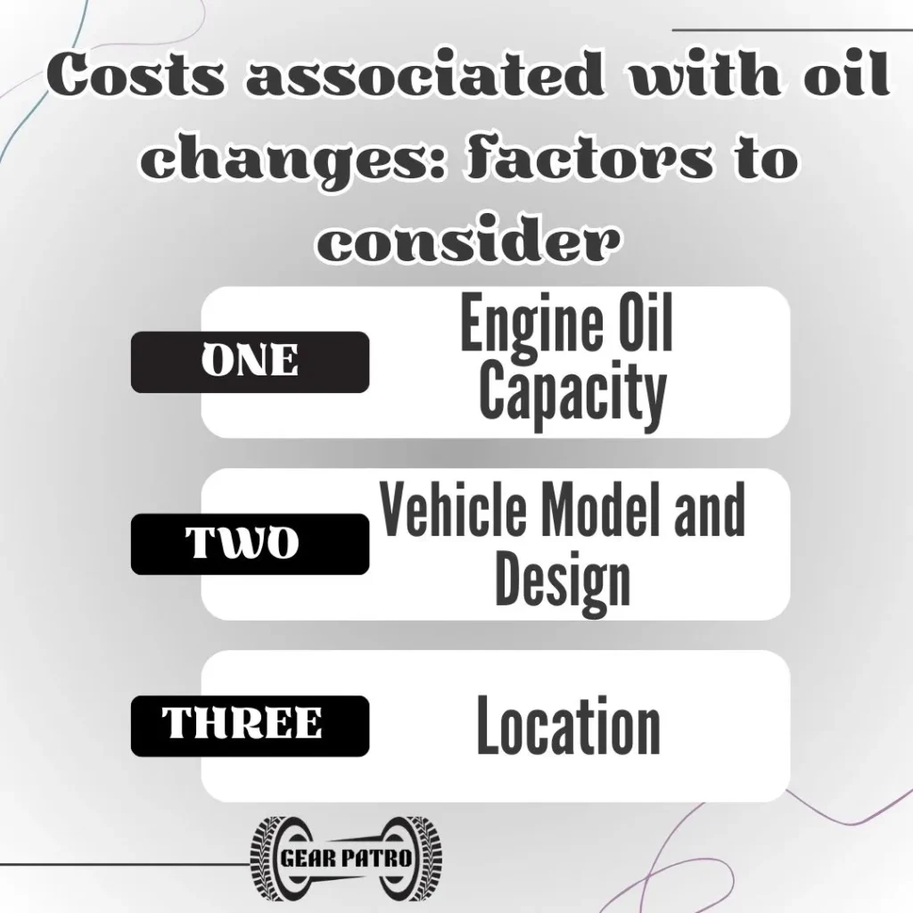 Costs associated with oil changes factors to consider