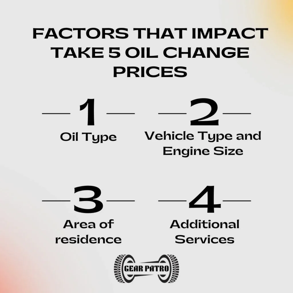 Factors That Impact Take 5 Oil Change Prices